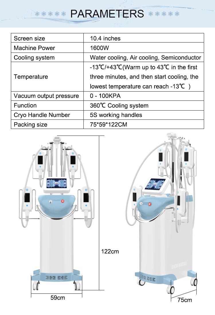 5 handles 360 cryolipolysis slimming machine